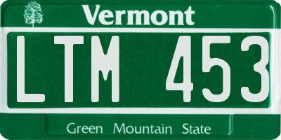 VT license plate LTM453