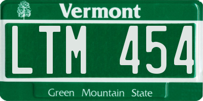 VT license plate LTM454