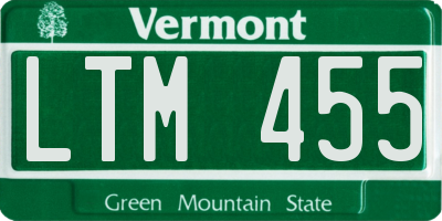 VT license plate LTM455