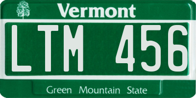VT license plate LTM456