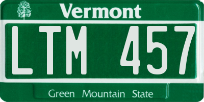 VT license plate LTM457