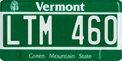 VT license plate LTM460