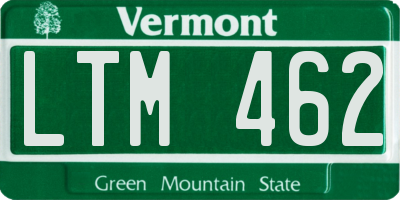 VT license plate LTM462