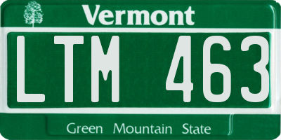 VT license plate LTM463