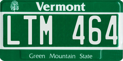 VT license plate LTM464