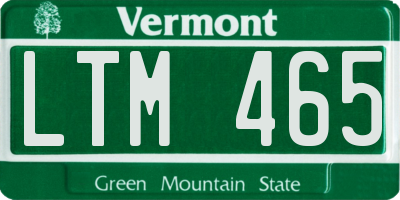 VT license plate LTM465