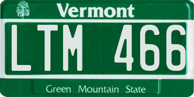 VT license plate LTM466