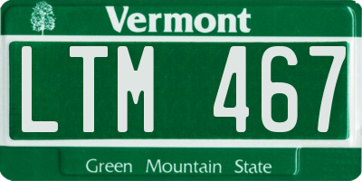 VT license plate LTM467