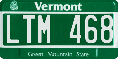 VT license plate LTM468