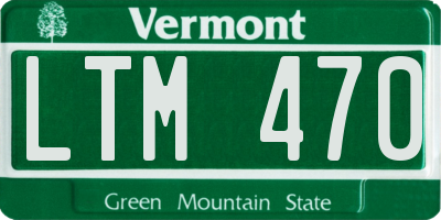VT license plate LTM470