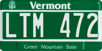 VT license plate LTM472