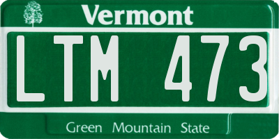 VT license plate LTM473