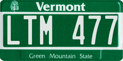 VT license plate LTM477