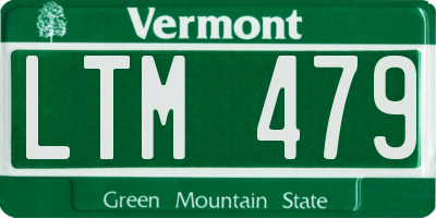 VT license plate LTM479