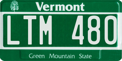 VT license plate LTM480