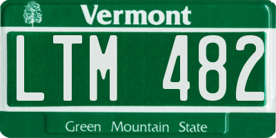 VT license plate LTM482