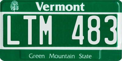 VT license plate LTM483