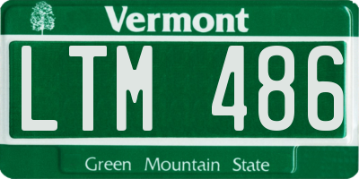 VT license plate LTM486