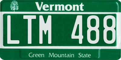 VT license plate LTM488
