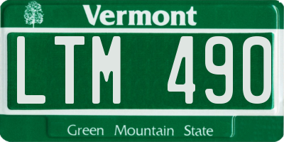 VT license plate LTM490