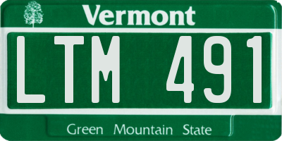 VT license plate LTM491