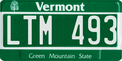 VT license plate LTM493