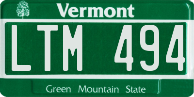 VT license plate LTM494