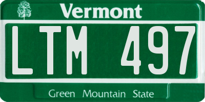 VT license plate LTM497