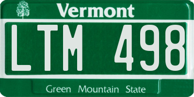 VT license plate LTM498