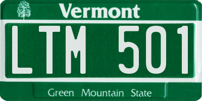 VT license plate LTM501