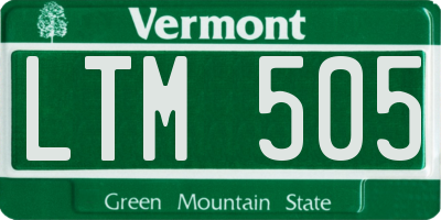 VT license plate LTM505