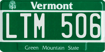 VT license plate LTM506