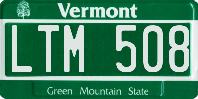 VT license plate LTM508