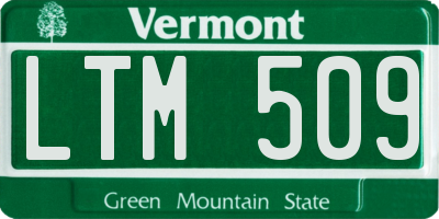 VT license plate LTM509
