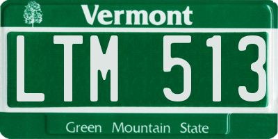 VT license plate LTM513