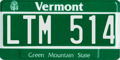 VT license plate LTM514