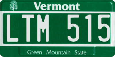 VT license plate LTM515