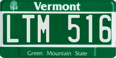 VT license plate LTM516
