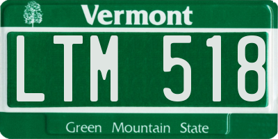 VT license plate LTM518