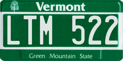 VT license plate LTM522
