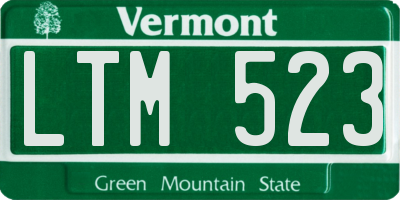 VT license plate LTM523