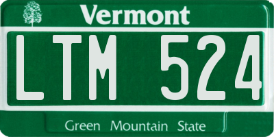 VT license plate LTM524