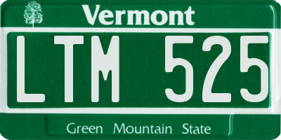 VT license plate LTM525