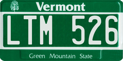 VT license plate LTM526