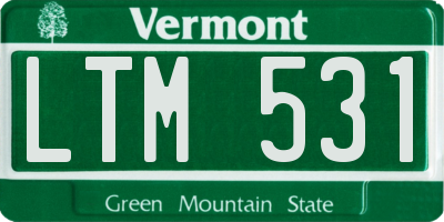 VT license plate LTM531