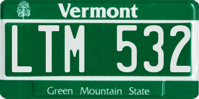 VT license plate LTM532