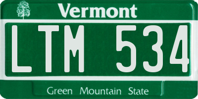 VT license plate LTM534