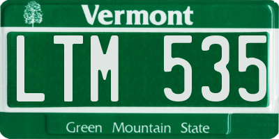 VT license plate LTM535