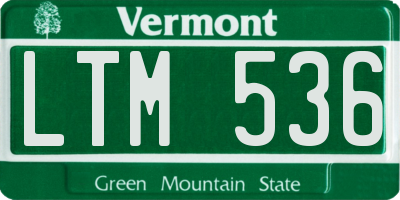 VT license plate LTM536