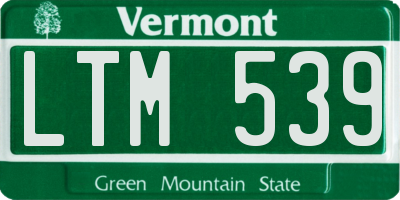 VT license plate LTM539